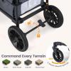 image:imageINFANS Wagon Stroller for 2 Kids Foldable Wagon Cart with Adjustable Handle Pull Bar Removable Canopy Footwell Snack Tray Harnesses for Infants Toddlers 636 Months BlackGrey
