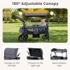 image:imageINFANS Wagon Stroller for 2 Kids Foldable Wagon Cart with Adjustable Handle Pull Bar Removable Canopy Footwell Snack Tray Harnesses for Infants Toddlers 636 Months BlackGrey