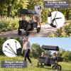 image:imageINFANS Wagon Stroller for 2 Kids Foldable Wagon Cart with Adjustable Handle Pull Bar Removable Canopy Footwell Snack Tray Harnesses for Infants Toddlers 636 Months BlackBlack