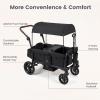image:imageINFANS Wagon Stroller for 2 Kids Foldable Wagon Cart with Adjustable Handle Pull Bar Removable Canopy Footwell Snack Tray Harnesses for Infants Toddlers 636 Months BlackBlack