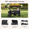 image:imageINFANS Wagon Stroller for 2 Kids Foldable Wagon Cart with Adjustable Handle Pull Bar Removable Canopy Footwell Snack Tray Harnesses for Infants Toddlers 636 Months BlackBlack
