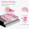 image:imageINFANS Baby Walker 5 in 1 Behind Walker Learning Seated Rocker Bouncer with Removable Music Tray Adjustable Height Washable Seat Cushion Foldable Activity Center for Toddlers DarkPink