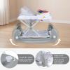 image:imageINFANS Baby Walker 5 in 1 Behind Walker Learning Seated Rocker Bouncer with Removable Music Tray Adjustable Height Washable Seat Cushion Foldable Activity Center for Toddlers DarkLight Gray