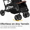 image:imageINFANS Sit and Stand Double Stroller Foldable Tandem with Standing Platform Reclining Backrest Adjustable Handlebar and Footrest Storage Basket 5Point Harnesses Baby Pushchair for ToddlersBlack