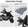 image:imageINFANS Sit and Stand Double Stroller Foldable Tandem with Standing Platform Reclining Backrest Adjustable Handlebar and Footrest Storage Basket 5Point Harnesses Baby Pushchair for ToddlersGrey