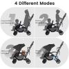 image:imageINFANS Sit and Stand Double Stroller Foldable Tandem with Standing Platform Reclining Backrest Adjustable Handlebar and Footrest Storage Basket 5Point Harnesses Baby Pushchair for ToddlersBlack
