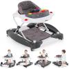 image:imageINFANS Baby Walker 5 in 1 Behind Walker Learning Seated Rocker Bouncer with Removable Music Tray Adjustable Height Washable Seat Cushion Foldable Activity Center for Toddlers DarkGrey