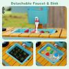 image:imageINFANS Mud Kitchen Outdoor Play Kitchen with Faucet Chalkboard Stoves Removable Sink Cooking Accessories Wooden Kids Kitchen Playset Backyard Garden Toys Gift for Boys Girls Ages 3Natural with Planter Box