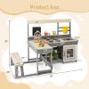 image:imageINFANS Mud Kitchen Outdoor Play Kitchen with Faucet Chalkboard Stoves Removable Sink Cooking Accessories Wooden Kids Kitchen Playset Backyard Garden Toys Gift for Boys Girls Ages 3Natural with Bench