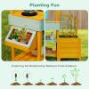 image:imageINFANS Mud Kitchen Outdoor Play Kitchen with Faucet Chalkboard Stoves Removable Sink Cooking Accessories Wooden Kids Kitchen Playset Backyard Garden Toys Gift for Boys Girls Ages 3Natural with Planter Box