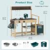 image:imageINFANS Mud Kitchen Outdoor Play Kitchen with Faucet Chalkboard Stoves Removable Sink Cooking Accessories Wooden Kids Kitchen Playset Backyard Garden Toys Gift for Boys Girls Ages 3Dark Green with Planter Box
