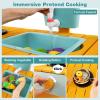 image:imageINFANS Mud Kitchen Outdoor Play Kitchen with Faucet Chalkboard Stoves Removable Sink Cooking Accessories Wooden Kids Kitchen Playset Backyard Garden Toys Gift for Boys Girls Ages 3Natural with Planter Box