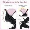 image:imageINFANS Travel Stroller Lightweight Compact Baby Stroller for Airplane with OneHand Fold MultiPosition Recline Canopy 4 Wheel Suspension Storage Basket PinkBlackPinkBlack