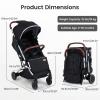 image:imageINFANS Travel Stroller Lightweight Compact Baby Stroller for Airplane with OneHand Fold MultiPosition Recline Canopy 4 Wheel Suspension Storage Basket PinkBlackBlackSilver