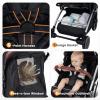 image:imageINFANS Travel Stroller Lightweight Compact Baby Stroller for Airplane with OneHand Fold MultiPosition Recline Canopy 4 Wheel Suspension Storage Basket PinkBlackGreySilver