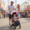 image:imageINFANS Travel Stroller Lightweight Compact Baby Stroller for Airplane with OneHand Fold MultiPosition Recline Canopy 4 Wheel Suspension Storage Basket PinkBlackPinkSilver