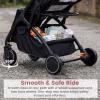image:imageINFANS Travel Stroller Lightweight Compact Baby Stroller for Airplane with OneHand Fold MultiPosition Recline Canopy 4 Wheel Suspension Storage Basket PinkBlackPinkBlack