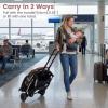 image:imageINFANS Travel Stroller Lightweight Compact Baby Stroller for Airplane with OneHand Fold MultiPosition Recline Canopy 4 Wheel Suspension Storage Basket PinkBlackPinkSilver