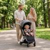 image:imageINFANS Travel Stroller Lightweight Compact Baby Stroller for Airplane with OneHand Fold MultiPosition Recline Canopy 4 Wheel Suspension Storage Basket PinkBlackGreySilver