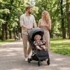 image:imageINFANS Travel Stroller Lightweight Compact Baby Stroller for Airplane with OneHand Fold MultiPosition Recline Canopy 4 Wheel Suspension Storage Basket PinkBlackGreyBlack