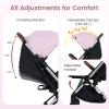 image:imageINFANS Travel Stroller Lightweight Compact Baby Stroller for Airplane with OneHand Fold MultiPosition Recline Canopy 4 Wheel Suspension Storage Basket PinkBlackPinkSilver