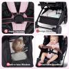 image:imageINFANS Travel Stroller Lightweight Compact Baby Stroller for Airplane with OneHand Fold MultiPosition Recline Canopy 4 Wheel Suspension Storage Basket PinkBlackPinkBlack
