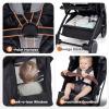 image:imageINFANS Travel Stroller Lightweight Compact Baby Stroller for Airplane with OneHand Fold MultiPosition Recline Canopy 4 Wheel Suspension Storage Basket PinkBlackGreyBlack