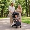 image:imageINFANS Travel Stroller Lightweight Compact Baby Stroller for Airplane with OneHand Fold MultiPosition Recline Canopy 4 Wheel Suspension Storage Basket PinkBlackBlackSilver