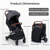 image:imageINFANS Travel Stroller Lightweight Compact Baby Stroller for Airplane with OneHand Fold MultiPosition Recline Canopy 4 Wheel Suspension Storage Basket PinkBlackGreyBlack