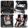 image:imageINFANS Travel Stroller Lightweight Compact Baby Stroller for Airplane with OneHand Fold MultiPosition Recline Canopy 4 Wheel Suspension Storage Basket PinkBlackBlackBlack