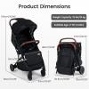 image:imageINFANS Travel Stroller Lightweight Compact Baby Stroller for Airplane with OneHand Fold MultiPosition Recline Canopy 4 Wheel Suspension Storage Basket PinkBlackBlackBlack