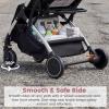 image:imageINFANS Travel Stroller Lightweight Compact Baby Stroller for Airplane with OneHand Fold MultiPosition Recline Canopy 4 Wheel Suspension Storage Basket PinkBlackPinkSilver