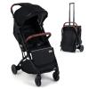 image:imageINFANS Travel Stroller Lightweight Compact Baby Stroller for Airplane with OneHand Fold MultiPosition Recline Canopy 4 Wheel Suspension Storage Basket PinkBlackBlackBlack