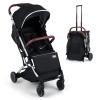 image:imageINFANS Travel Stroller Lightweight Compact Baby Stroller for Airplane with OneHand Fold MultiPosition Recline Canopy 4 Wheel Suspension Storage Basket PinkBlackBlackSilver