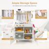 image:imageINFANS Kids Kitchen Playset Toddler Wooden Pretend Cooking Set with Telephone Stove Microwave Storage Cabinet Play Kitchen Toy Set with Toy Food Cookware Accessories for Children Boys GirlsClassic White