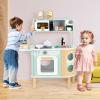 image:imageINFANS Kids Kitchen Playset Toddler Wooden Pretend Cooking Set with Telephone Stove Microwave Storage Cabinet Play Kitchen Toy Set with Toy Food Cookware Accessories for Children Boys Girls2 IN 1 Green