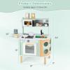 image:imageINFANS Kids Kitchen Playset Toddler Wooden Pretend Cooking Set with Telephone Stove Microwave Storage Cabinet Play Kitchen Toy Set with Toy Food Cookware Accessories for Children Boys Girls2 IN 1 Green