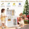 image:imageINFANS Kids Kitchen Playset Toddler Wooden Pretend Cooking Set with Telephone Stove Microwave Storage Cabinet Play Kitchen Toy Set with Toy Food Cookware Accessories for Children Boys GirlsClassic White
