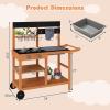 image:imageINFANS Mud Kitchen Outdoor Wooden Play Kitchen with 12 Cups Removable Sink Cooking Accessories Kids Kitchen Playset Backyard Garden Toys Gift for Boys Girls Ages 3with Wheels
