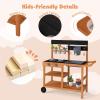 image:imageINFANS Mud Kitchen Outdoor Wooden Play Kitchen with 12 Cups Removable Sink Cooking Accessories Kids Kitchen Playset Backyard Garden Toys Gift for Boys Girls Ages 3with Wheels
