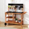 image:imageINFANS Mud Kitchen Outdoor Wooden Play Kitchen with 12 Cups Removable Sink Cooking Accessories Kids Kitchen Playset Backyard Garden Toys Gift for Boys Girls Ages 3with Wheels