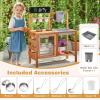 image:imageINFANS Mud Kitchen Outdoor Wooden Play Kitchen with 12 Cups Removable Sink Cooking Accessories Kids Kitchen Playset Backyard Garden Toys Gift for Boys Girls Ages 3with 12 Cups