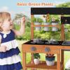 image:imageINFANS Mud Kitchen Outdoor Wooden Play Kitchen with 12 Cups Removable Sink Cooking Accessories Kids Kitchen Playset Backyard Garden Toys Gift for Boys Girls Ages 3with Wheel