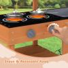 image:imageINFANS Mud Kitchen Outdoor Wooden Play Kitchen with 12 Cups Removable Sink Cooking Accessories Kids Kitchen Playset Backyard Garden Toys Gift for Boys Girls Ages 3with Wheels