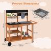 image:imageINFANS Mud Kitchen Outdoor Wooden Play Kitchen with 12 Cups Removable Sink Cooking Accessories Kids Kitchen Playset Backyard Garden Toys Gift for Boys Girls Ages 3with Wheel