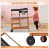 image:imageINFANS Mud Kitchen Outdoor Wooden Play Kitchen with 12 Cups Removable Sink Cooking Accessories Kids Kitchen Playset Backyard Garden Toys Gift for Boys Girls Ages 3with Wheel