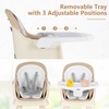 image:imageINFANS 8 in 1 Baby High Chair Convertible Highchair for Babies and Toddlers Infant Dining Booster Seat Building Block Table Kids Stool Table Chair Set with Removable Tray Light PinkLight Brown