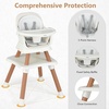 image:imageINFANS 8 in 1 Baby High Chair Convertible Highchair for Babies and Toddlers Infant Dining Booster Seat Building Block Table Kids Stool Table Chair Set with Removable Tray Light PinkWhite