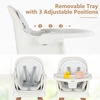 image:imageINFANS 8 in 1 Baby High Chair Convertible Highchair for Babies and Toddlers Infant Dining Booster Seat Building Block Table Kids Stool Table Chair Set with Removable Tray Light PinkWhite
