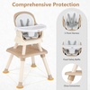 image:imageINFANS 8 in 1 Baby High Chair Convertible Highchair for Babies and Toddlers Infant Dining Booster Seat Building Block Table Kids Stool Table Chair Set with Removable Tray Light PinkLight Brown